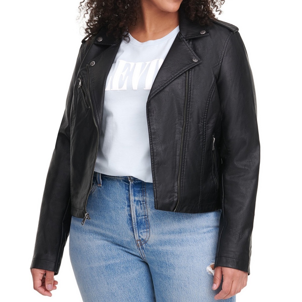 Levi's Black Leather Asymmetrical Moto Jacket